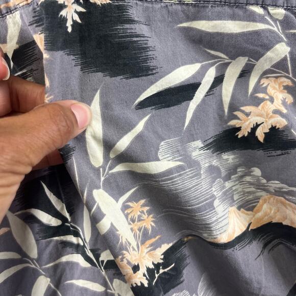 Sunset Breeze Hawaiian Large Shirt Volcanoes Plants Mountains Ocean Palm Trees - Picture 9 of 9